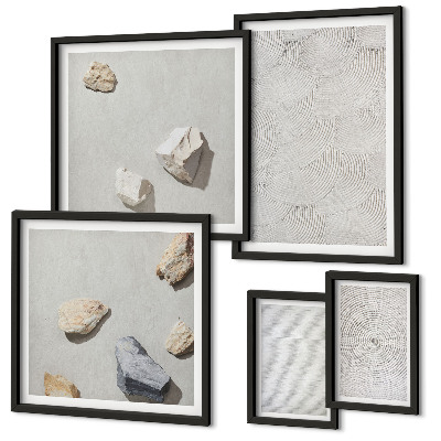 Set 5 slik v okvirju Geometrični kartonski kamni