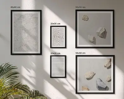 Geometrični kartonski kamni komplet 5 slik v okvirju