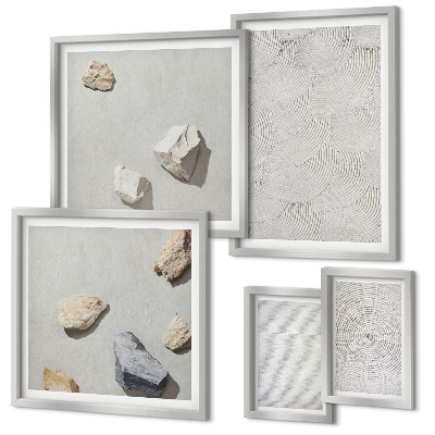 Set 5 slik v okvirju Geometrični kartonski kamni