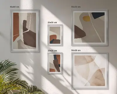 Abstraktne moderne oblike poliptih v okvirju