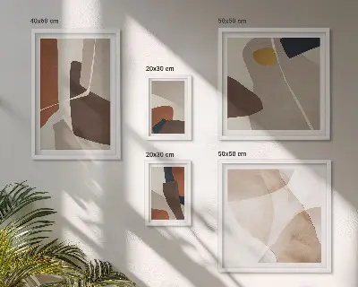 Abstraktne moderne oblike poliptih v okvirju