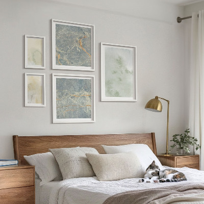 Set 5 slik v okvirju Teksture pastelnih akvarelnih barv