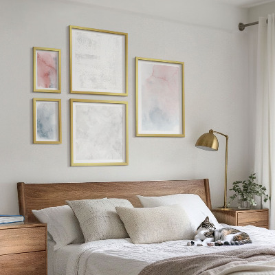 Set 5 slik v okvirju Pastelne akvarelne teksture