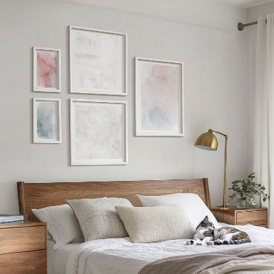 Set 5 slik v okvirju Pastelne akvarelne teksture