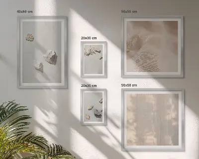 Poliptih v okvirju dekoracija z motivi kamnov v boho slogu