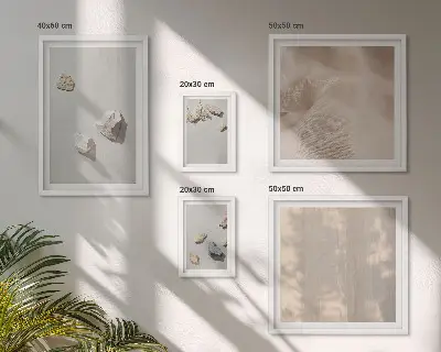 Poliptih v okvirju dekoracija z motivi kamnov v boho slogu