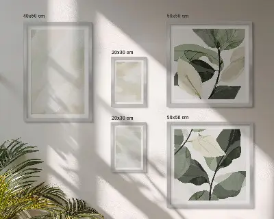 Komplet 5 slik v okvirju svetle abstraktne boho barve