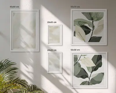 Komplet 5 slik v okvirju svetle abstraktne boho barve