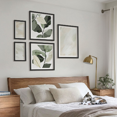Set 5 slik v okvirju Svetle barve abstraktni boho