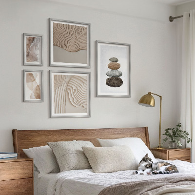 Set 5 slik v okvirju Abstraktne pastelne oblike