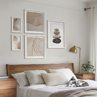 Set 5 slik v okvirju Abstraktne pastelne oblike