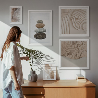 Set 5 slik v okvirju Abstraktne pastelne oblike
