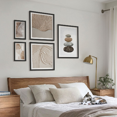 Set 5 slik v okvirju Abstraktne pastelne oblike