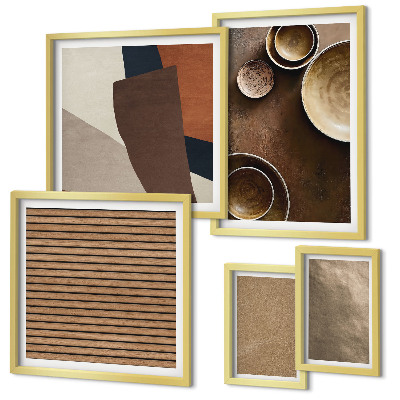 Set 5 slik v okvirju Minimalistične kamnite strukture