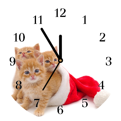Steklena ura Božični mačke Santa Claus