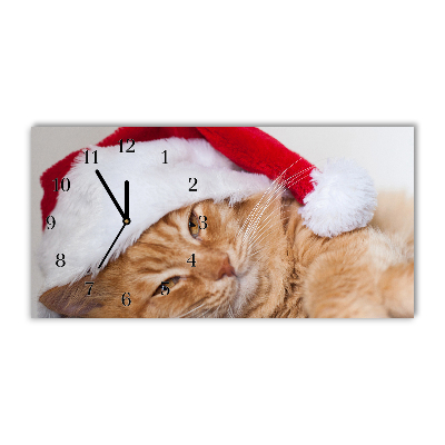 Steklena ura Cat Cap Santa Claus