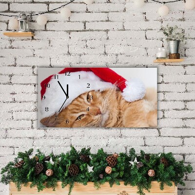 Steklena ura Cat Cap Santa Claus