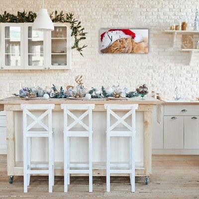 Steklena ura Cat Cap Santa Claus