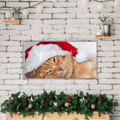 Steklena ura Cat Cap Santa Claus
