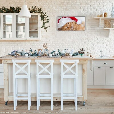 Steklena ura Cat Cap Santa Claus
