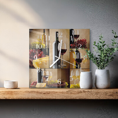 Kvadratna ura Steklenica vina