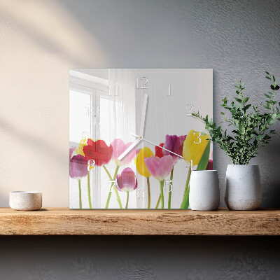 Kvadratna ura Barviti tulipani
