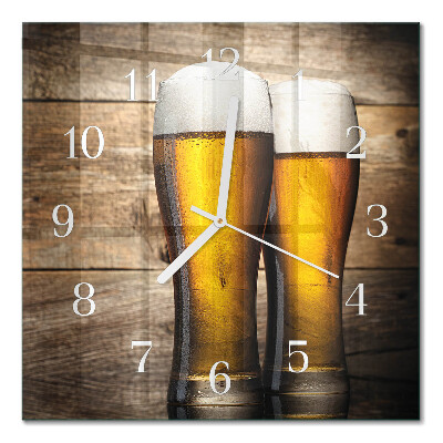 Steklena stenska ura Pivo
