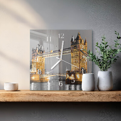 Steklena stenska ura Tower Bridge