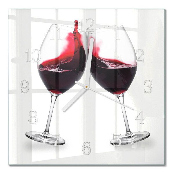 Steklena stenska ura Vino