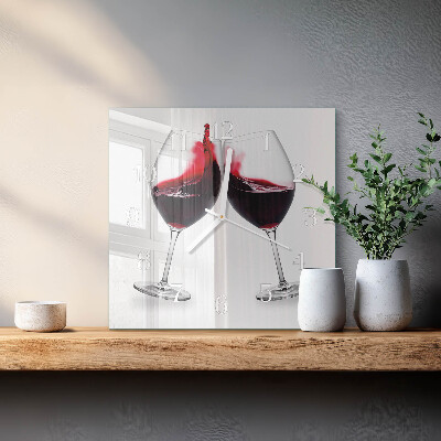 Steklena stenska ura Vino