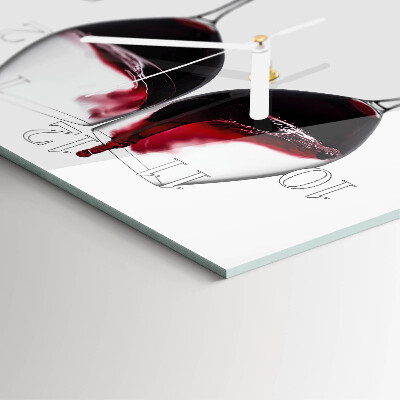 Steklena stenska ura Vino