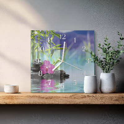 Kvadratna ura Spa z orhidejami