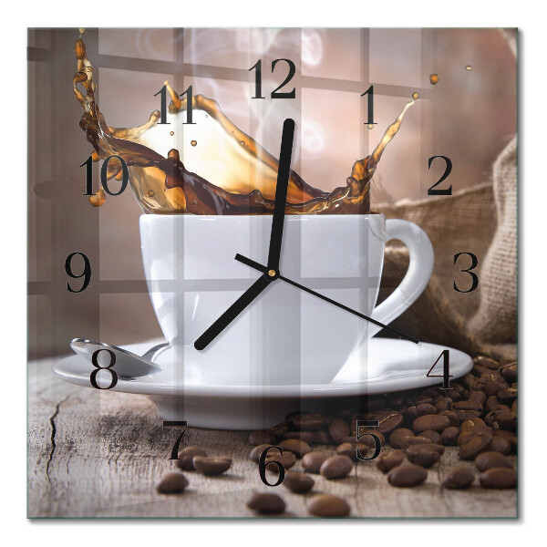 Kvadratna stenska ura Kava