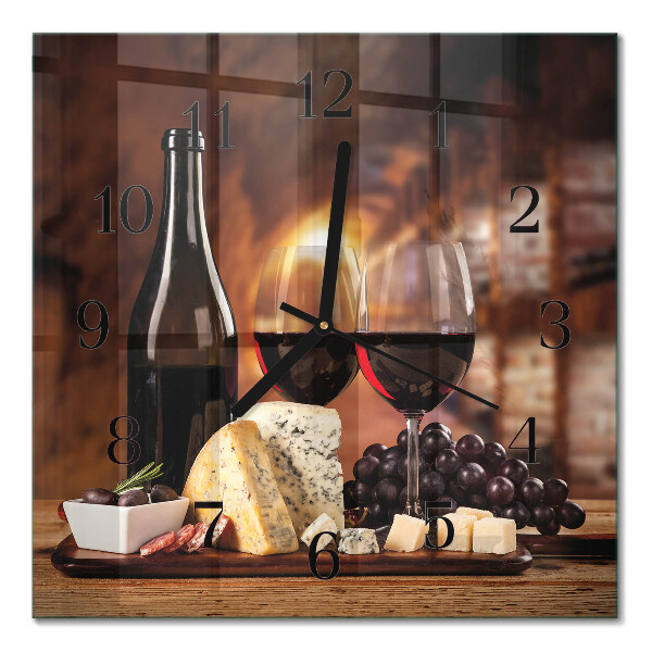 Kvadratna stenska ura Vino