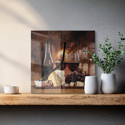 Kvadratna stenska ura Vino
