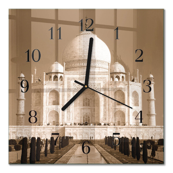 Kvadratna stenska ura Taj Mahal v sepiji