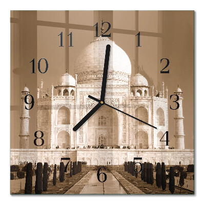 Kvadratna stenska ura Taj Mahal v sepiji