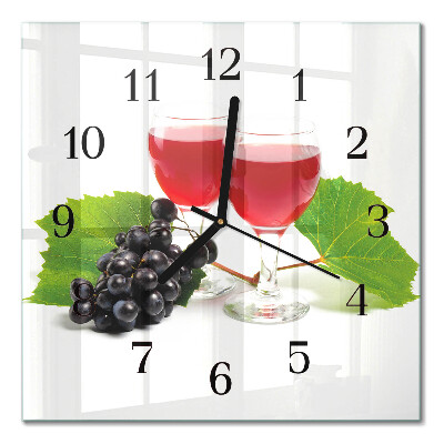 Kvadratna stenska ura Grozdje za vino