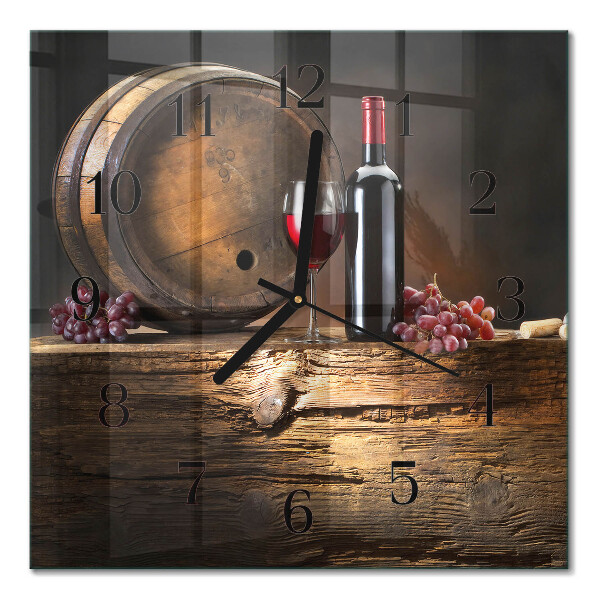 Kvadratna stenska ura Grozdje za vino