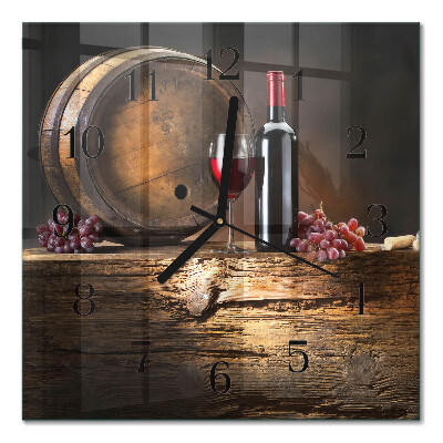 Kvadratna stenska ura Grozdje za vino