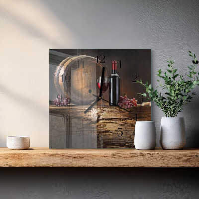 Kvadratna stenska ura Grozdje za vino