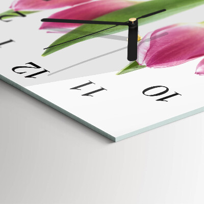 Kvadratna stenska ura Tulipani