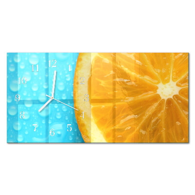 Horizontalna stenska ura Oranžna citrusna