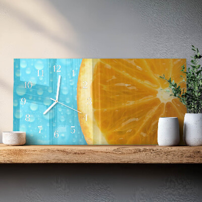Horizontalna stenska ura Oranžna citrusna