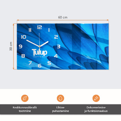 Horizontalna stenska ura Naravni les
