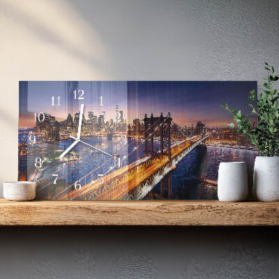 Horizontalna stenska ura New York