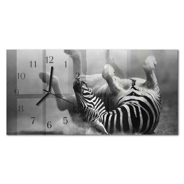 Steklena stenska ura Afriška zebra