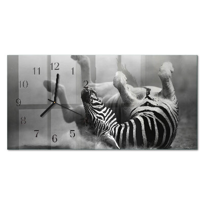 Steklena stenska ura Afriška zebra
