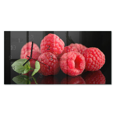 Steklena stenska ura Maline iz grma