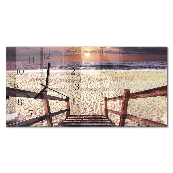 Moderna stenska ura Stopnice do plaže